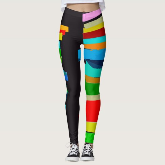 gekleurde trappen leggings (Voorkant)