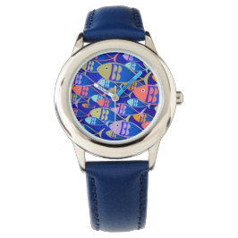 Gekleurde vis Modieuze Leuke Multi Color Vissen Horloge