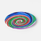 gekleurde werveling papieren bordje (Gekanteld)