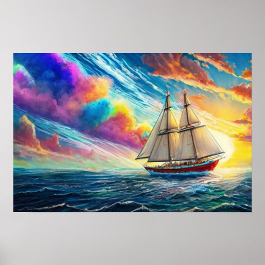 Gekleurde Zeeen Poster (Voorkant)