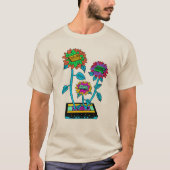 Gekleurde Zonnebloem Cassette T-shirt (Voorkant)