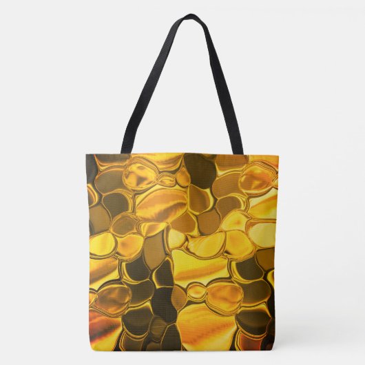 Geklonken vormen in gouden kleur, glanzend erg gou draagtas (Voorkant)