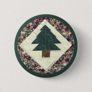 Gekloofde pijnboom ronde button 5,7 cm