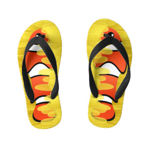 Gekloonde vis en prachtig geel Zee Anemone Kinder Teenslippers