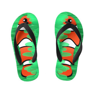 Gekloonde vis en prachtig groen Zee Anemone Kinder Teenslippers