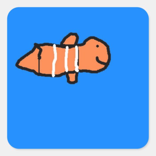 Gekloonde visstickers vierkante sticker (Voorkant)