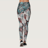 geknikt bruin rood tot blauw pixelated drizzle tex leggings (Achterkant)