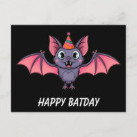 geknipt vleermuis met verjaardagshoed