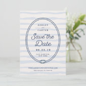 Geknoopt | Nautical Save the Date Kaart (Staand voorkant)