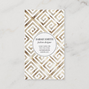 Geknoopte Stof Kussen / Goud Metaal Visitekaartje
