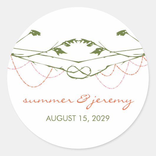 Geknoopte takken houden van bomen Hangende Lichten Ronde Sticker (Voorkant)