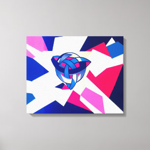 Geknoopte wereld Blauw Modern Keltisch Canvas Prin Afdruk