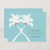 Geknoteerde palm Trees harten van het strand Kaart (Voorkant / Achterkant)