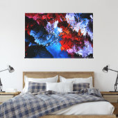 Gekoeld Inferno Blauw Rood Hedendaagse Abstracte K Canvas Afdruk (Insitu (Slaapkamer))