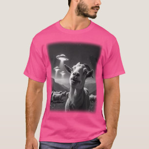 Gekoelde Geit UFO Dierenselfie Een Leuke En Hilari T-shirt