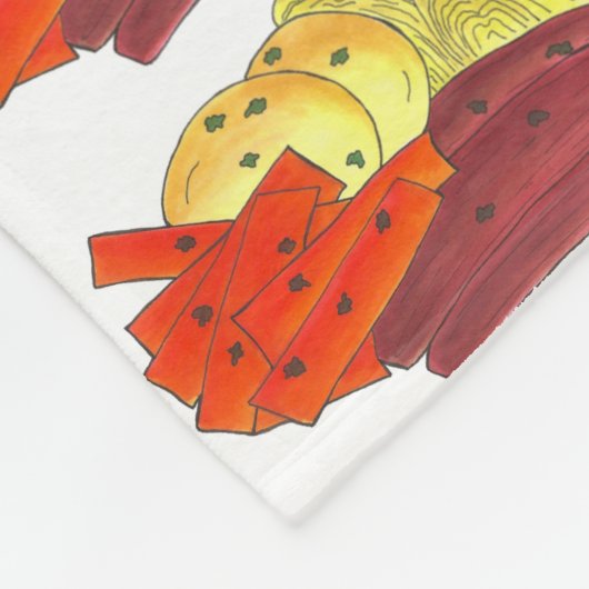 Gekookt gekookt rundvlees Sint Patrick's Day Food Fleece Deken (Hoek)