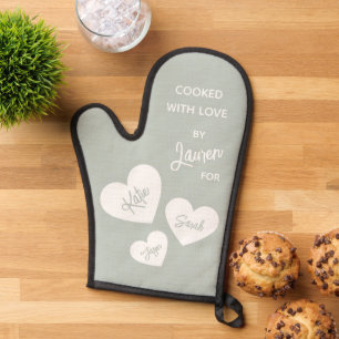 Gekookt met liefde Copen Blue gepersonaliseerd Ovenwant