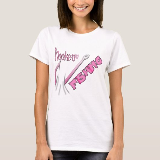 Gekookt op Gevist roze haak T-shirt (Voorkant)