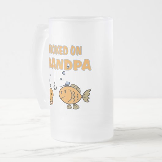 Gekookt op opa (vis) matglas bierpul (Voorkant links)