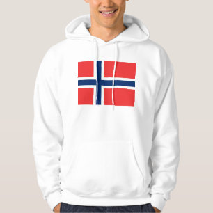 Gekookt overhemd met vlag van Noorwegen Hoodie