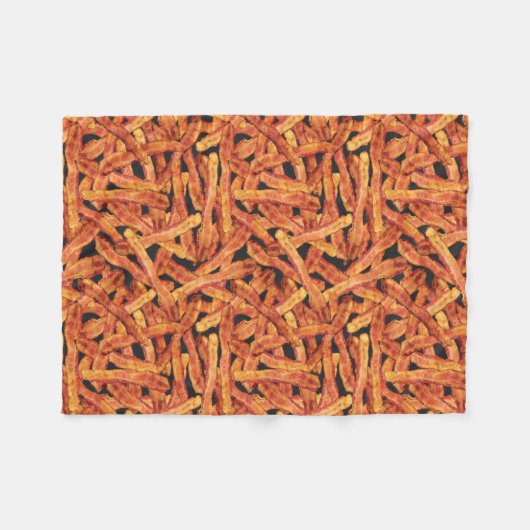 Gekookte Bacon Throw Blanket Fleece Deken (Voorkant (Horizontaal))
