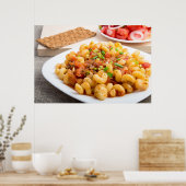 Gekookte deegwaren cavatappi closeup poster (Keuken)
