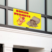 Gekookte grondnoten voor verkoophek spandoek (Buitenkant Gebouw)