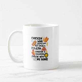 Gekookte kippen Wing Chicken Wing Hot Dog Bologna Koffiemok