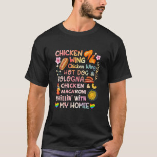 Gekookte kippen Wing Chicken Wing Hot Dog Bologna T-shirt
