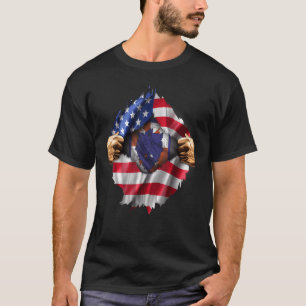 Gekopieerde Amerikaanse vlag Verborgen 35e signaal T-shirt