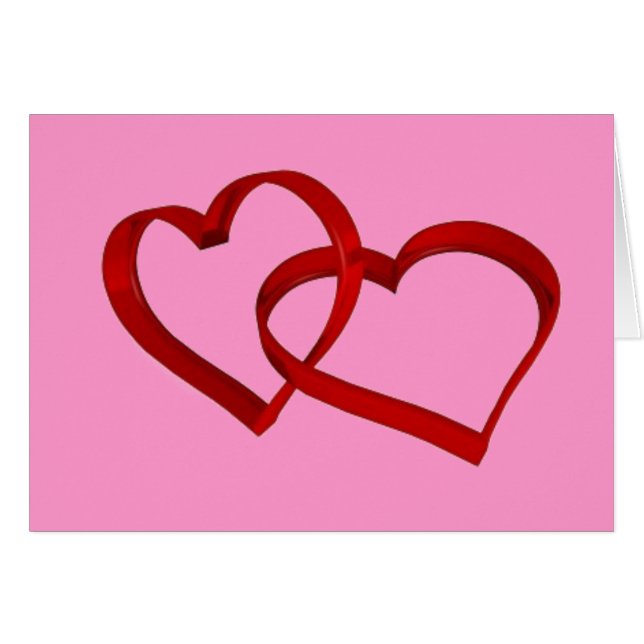 Gekoppeld hart Wenskaart (Voorkant Horizontaal)