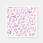 Gekoppeld Roze Hartjes Patroon Over Witte Feest Servet (Voorkant)