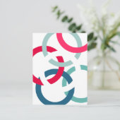 Gekoppelde cirkels briefkaart (Staand voorkant)
