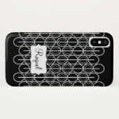 Gekoppelde ovale zwarte & witte naamdoos Case-Mate iPhone case (Achterkant (horizontaal))