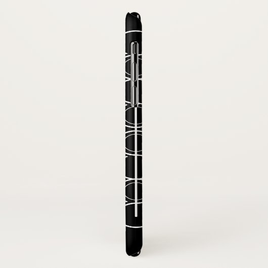 Gekoppelde ovale zwarte & witte naamdoos Case-Mate iPhone case (Achterkant/links)