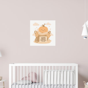Gekozen Verse Herfst Pompoen Cuteness Kawaii Vibes Poster