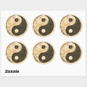 Gekrabd en versleten  Yin Yang Ronde Sticker (Vel)