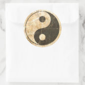 Gekrabd en versleten  Yin Yang Ronde Sticker (Tas)