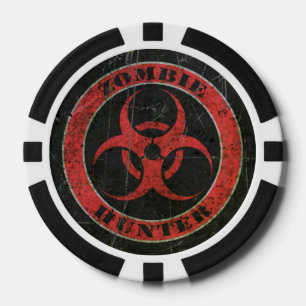 Gekrabd Rood en Zwart Bio Hazard Zombie Hunter Poker Chips