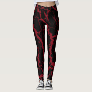 Gekrackeerde ruimteveer - Bourgogne Leggings