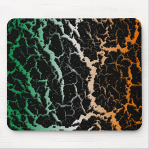 Gekrackeerde ruimteveer - groen/wit/Oranje Muismat
