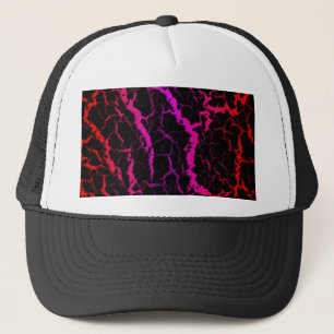 Gekrackeerde ruimteveer - rood/roze trucker pet