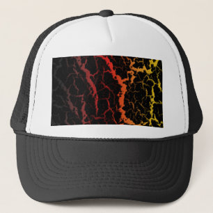 Gekrackeerde ruimteveer - zwart/rood/goud trucker pet
