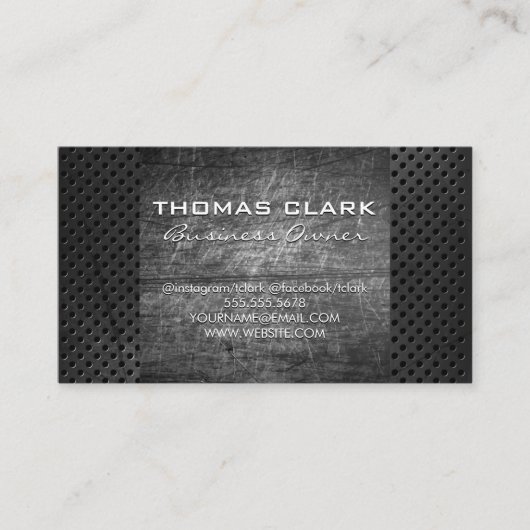 Gekraste achtergrond | Geperforeerd metaal Visitekaartje (Voorkant)