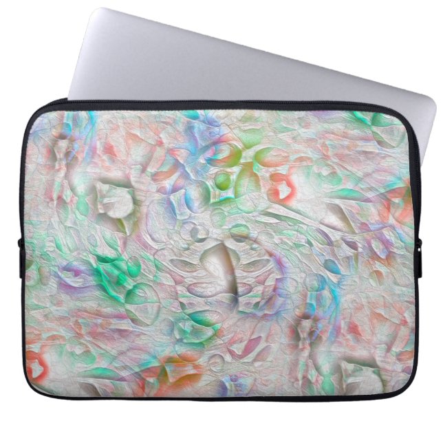 Gekraste pixels in gekleurde textuur over licht wi laptop sleeve (Voorkant)