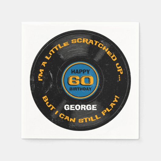 Gekraste record 60e verjaardag servet (Voorkant)