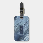 Gekristalliseerde blauwe agaat | Stoffige leisteen Bagagelabel (Voorkant verticaal)