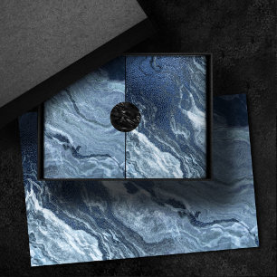 Gekristalliseerde blauwe agaat   Stoffige leisteen Tissuepapier