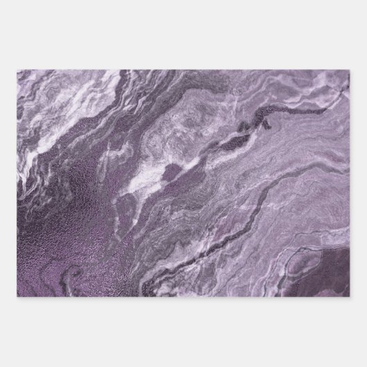Gekristalliseerde Paarse agaat | Moody gemarmerde Inpakpapier Vel (Voorkant)