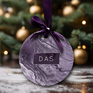 Gekristalliseerde Paarse agaat Moody Marbled Mon Keramisch Ornament